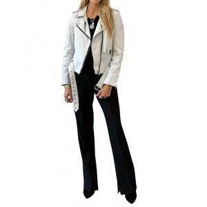 NEW MAURITIUS india leather jacket in white